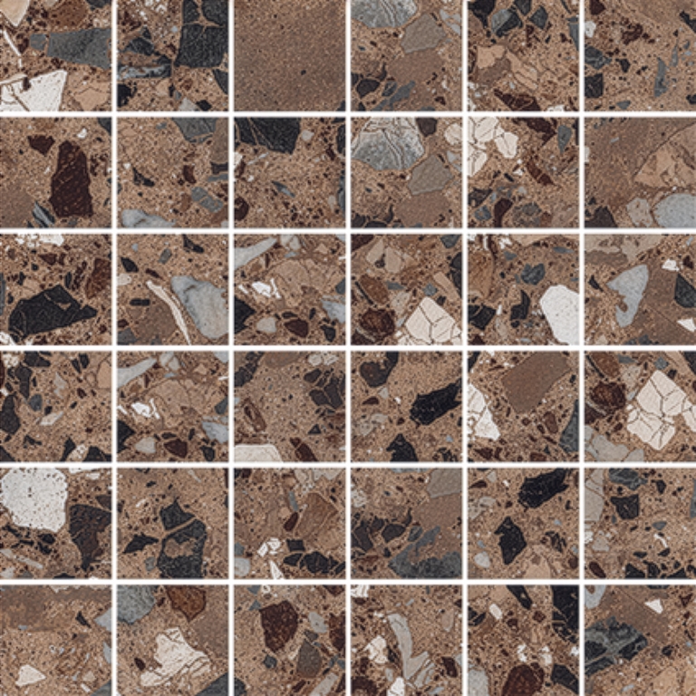 MILZETTI - 2X2/12X12 PEBBLE, COCOA, BRUSHED